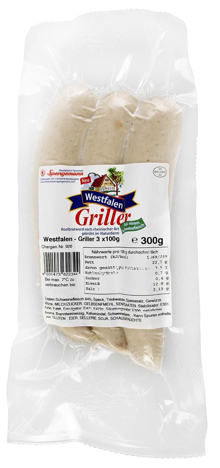 Bild von Spengemann Westfalen-Griller 3 x 100g