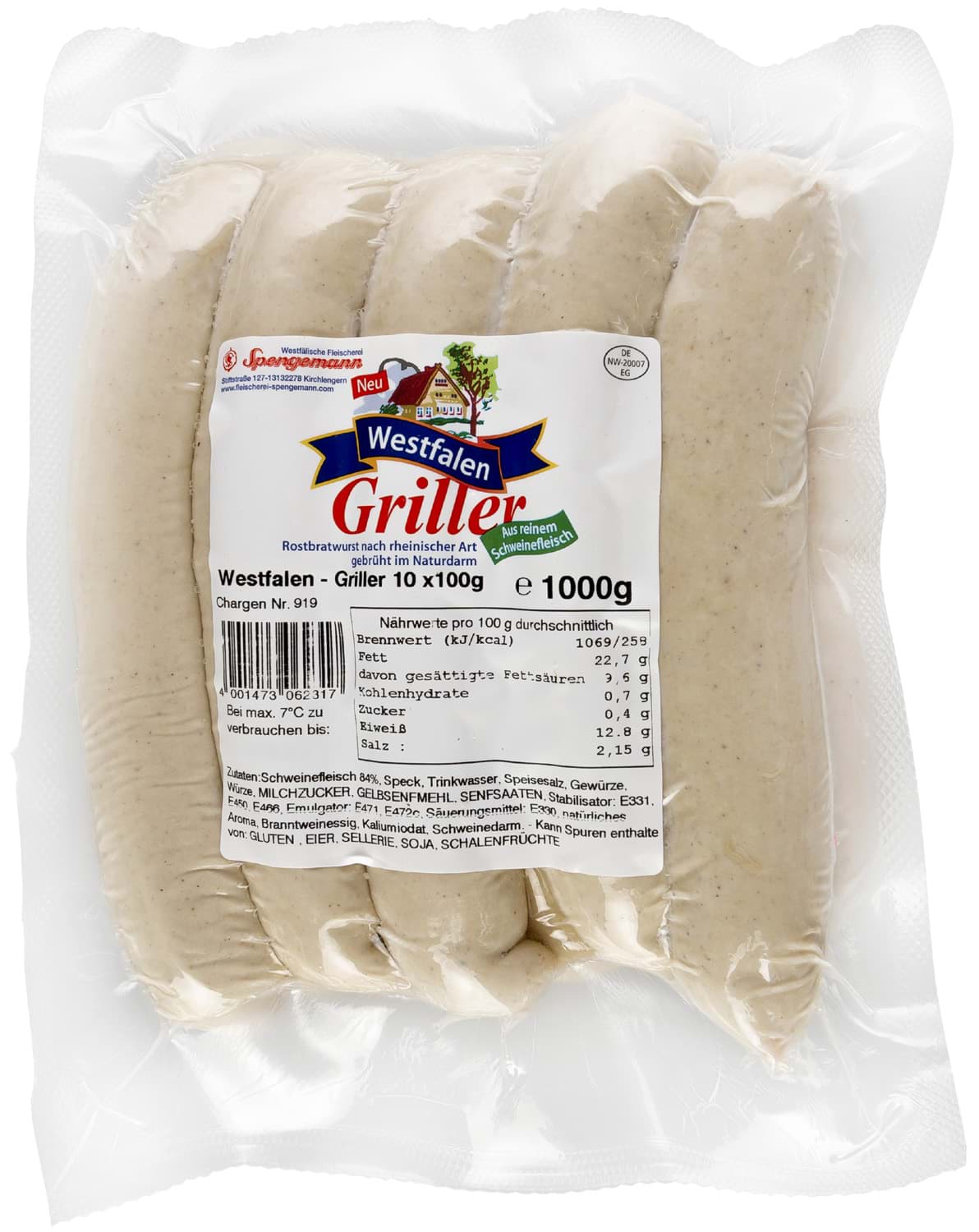 Bild von Spengemann Westfalen-Griller 10 x 100g